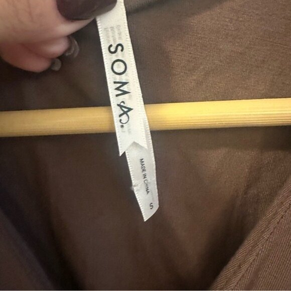 Soma Fairycore Earthcore Brown Flowy Maxi Dress Empire Waist Size S - Picture 9 of 14